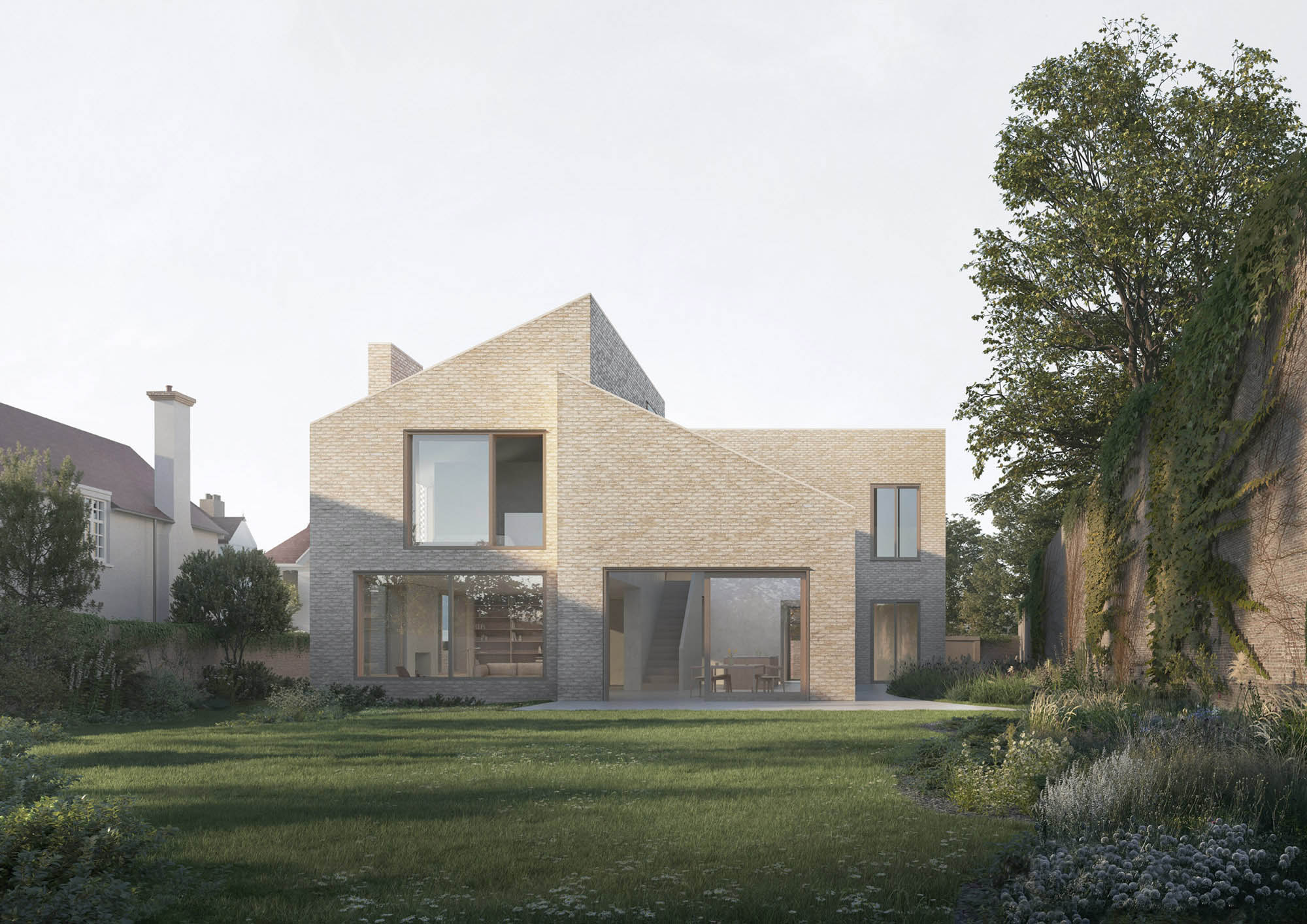 Erbar Mattes Architects Wimbledon custom new build contemporary modern brick house conservation area